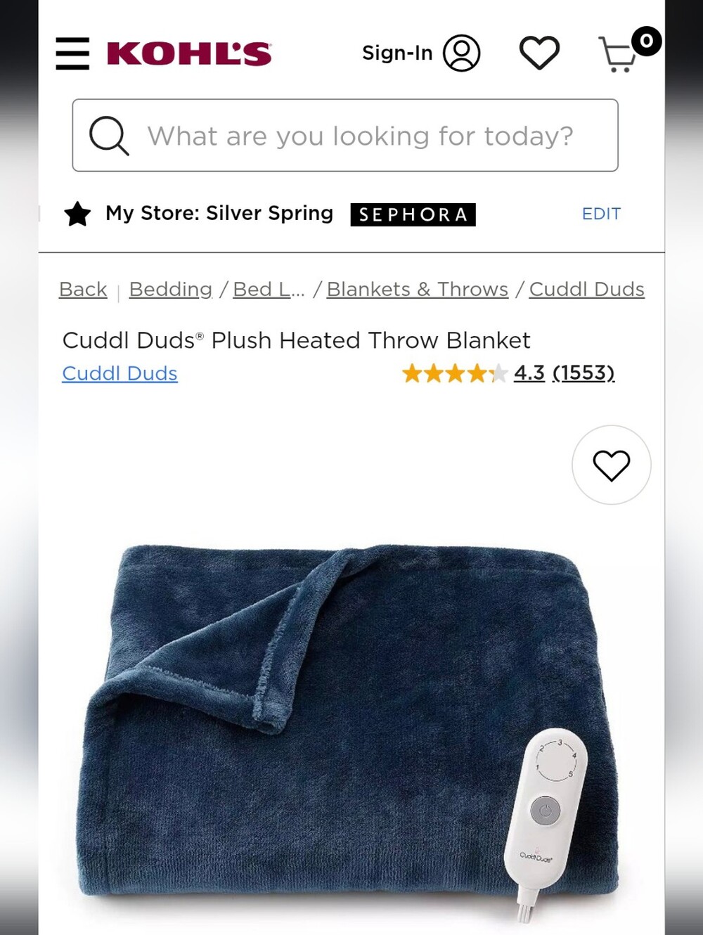 Cuddl Duds Plush Heated Throw Blanket